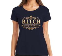 B.I.T.C.H. Beautiful Intelligent Talented - Camiseta para mujer, azul marino, XL