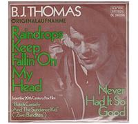 B.J. THOMAS - Raindrops Keep Fallin`On My Head / ORIGINALAUFNAHME from the 20th Century Fox Film "Butch Cassidy And The Sundance Kid" ("Zwei Banditen") / Never Had It So Good / B.J. THOMAS / Bildhülle / Deutsche Pressung / SCEPTER RECORDS # DL 24 006 / 7" Vinyl Single Schallplatte
