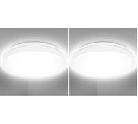 B.K.Licht 10 Watt LED Lámpara de baño I IP44 a prueba de salpicaduras I 4000K color de luz blanca neutra I 900lm de brillo I Lámpara de techo LED I tamaño: S I Ø22cm I plafon led techo (Paquete de 2)