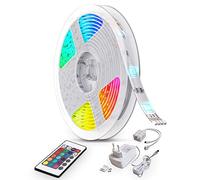 B.K.Licht 10m Tira LED autoadhesiva, 16 RGB Flexibles Multicolor, LED Kit Completo con mando a distancia, Luz Ambiental