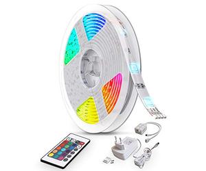 B.K.Licht 10m Tira LED autoadhesiva, 16 RGB Flexibles Multicolor, LED Kit Completo con mando a distancia, Luz Ambiental