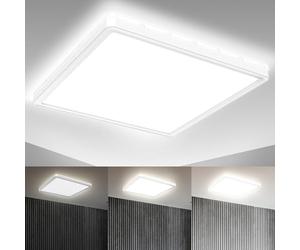 B.K.Licht 18 Watt Panel LED cuadrado I Regulable I Ultra plano I Luz indirecta I Función de memoria I Luz de techo LED I Lámpara de techo I Color de luz blanca neutra I 293x293x28mm I plafon led techo