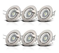 B.K.Licht 6 x 5,5 W LED Focos empotrables Ø 86 mm I Regulable y giratorio I GU10 I Luz blanco cálido 3000K 400lm I Downlight IP23 I Profundidad 70mm I 230 V