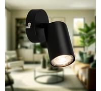 B.K.Licht - Aplique LED interior EEK A orientable, 3000K blanco cálido, 2W, 450 lumen, aprox. 50.000h de luz, lámpara de lectura, lámpara de salón, lámpara, lámpara de pared, 8x15,5 cm, negro