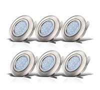 B.K.Licht Foco empotrable extraplano Ø82mm I 6 x 5W Bombillas LED 3000K 230V I Downlight IP23