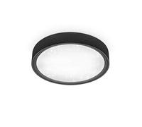 B.K.Licht I 12 W LED luz de techo de la estrella I 4.000K I 25 cm de diámetro I 1.200 lumen I luz blanca neutra I negro mate I plafon led techo