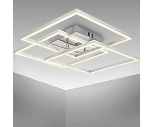 B.K.Licht I 40 Watt LED-Frame I lámpara de techo orientable de oficina I 3000 K blanco cálido I cromo-aluminio
