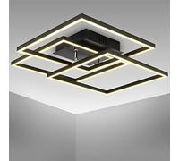 B.K.Licht I 40 Watt LED-Frame I lámpara de techo orientable de oficina I 3000 K blanco cálido I negro