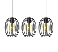 B.K.Licht I Lámpara colgante de 3 luces I Casquillo E27 I 700x175x1120 mm I sin bombilla I negro