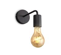B.K.Licht I Lámpara de pared I 1 lámpara de pared de llama vintage I Diseño industrial I lámpara retro I acero I redondo I E27 I sin bombilla