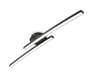 B.K.Licht I Lámpara de techo de 2 llamas 12W I orientable I 3000K blanco cálido I negro I 1300 lúmenes I plafón