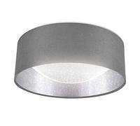 B.K.Licht I Lámpara de techo de tela LED con efecto de cielo estrellado I gris-plateado I Placa de LED de 12W I 1.200lm I 4.000K color de luz blanca neutra I lámpara de tela I Ø32cm