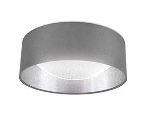 B.K.Licht I Lámpara de techo de tela LED con efecto de cielo estrellado I gris-plateado I Placa de LED de 12W I 1.200lm I 4.000K color de luz blanca neutra I lámpara de tela I Ø32cm