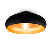 B.K.Licht I lámpara de techo I lámpara retro I vintage I E27 I 1 llama I negro-oro I Ø40cm I sin bombilla