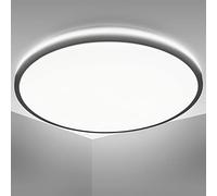 B.K.Licht I Lámpara de techo LED I Ø38 cm I Lámpara de techo LED de 24 vatios I Color de luz blanco neutro 4000 K I Luz indirecta I plafon led techo I Negro