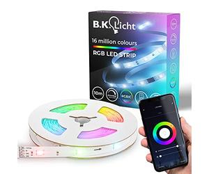 B.K.Licht I Tira LED Wifi RGBIC 10 m I Control por App I Sensor de Música I Compatible con Alexa I Banda LED Inteligente I Autoadhesiva.
