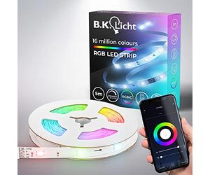 B.K.Licht I Tira LED Wifi RGBIC 5 m I Control por App I Sensor de Música I Compatible con Alexa I Banda LED Inteligente I Autoadhesiva.