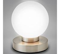 B.K.Licht - Lámpara de Mesita de Noche Táctil, Regulable En 3 Pasos, Casquillo E14, Bola De Cristal Blanco,Lampara De Mesa, Lampara Escritorio, Lampara Lectura, Lampara De Noche, Color Blanco IP20