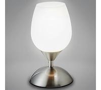 B.K.Licht - Lámpara de Mesita de Noche Táctil, Regulable en 3 Pasos, Casquillo E14, Forma de Tulipán,Lampara de Mesa, Lampara Escritorio, Lampara Lectura, Lampara de Noche, Color Blanco IP20
