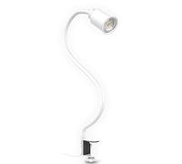 B.K.Licht - Lámpara de pinza LED - Lámpara de escritorio con bombilla GU10 de 5W - Lámpara de cuello de cisne - blanco 54,5 cm