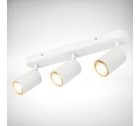 B.K.Licht - Lámpara de techo giratoria, lámpara de techo GU10, lámpara de 3 luces, lámpara de salón, lámpara de dormitorio, lámpara de cocina, plafon, 39 cm de longitud, Blanco