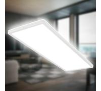 B.K.Licht - Lámpara de techo LED con luz indirecta, 3cm plana, luz blanca neutra, lámpara LED, lámpara de techo LED, lámpara de salón, panel de cocina, iluminación de techo, 58x20x3 cm, Blanco