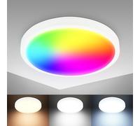 B.K.Licht - Lámpara de techo LED inteligente con control de aplicación y control por voz, luz de techo LED WiFi regulable, temperatura de color ajustable, colores coloridos, lámpara, lámpara de salón,