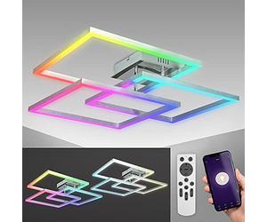 B.K.Licht Lámpara de techo LED WiFi inteligente I App y mando a distancia I regulable I CCT I RGB I control por voz I compatible con iOS y Android