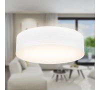 B.K.Licht - Lámpara de techo textil, Pantalla de tela, Fácil de montar, Luz suave, 2 Casquillos E27 Max 40W, elegante Plafon Techo Dormitorio, Cocina, Salón, Ø 38cm, Sin bombilla, Blanco