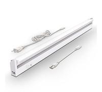 B.K.Licht - Lámpara fluorescente LED giratoria para armarios y cabinetes, de luz blanca neutra, iluminación bajo mueble con interruptor de luz, 8,5 W, 4000 K, 1000 lm, color blanco