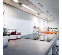 B.K.Licht barra LED con interruptor de encendido/apagado, ajustable de blanco cálido a blanco neutro, ampliable, inferior para cocina, iluminación para armarios, lámpara, 54,7 x 6,1 x 2,4 cm, plateado