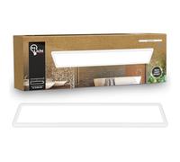 B.K.Licht - Lámpara LED de techo con luz indirecta, plana, luz blanca neutra, IP44, panel, lámpara LED, lámpara de techo, lámpara de baño, lámpara de salón, lámpara de cocina, 98 x 20 x 3 cm, blanca