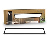 B.K.Licht - Lámpara LED de techo con luz indirecta, plana, luz blanca neutra, IP44, panel, lámpara LED, lámpara de techo, lámpara de baño, lámpara de salón, lámpara de cocina, 98 x 20 x 3 cm, negro