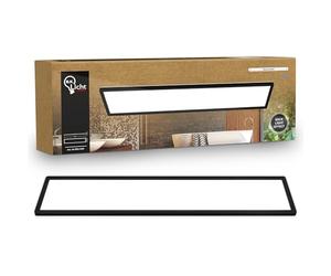 B.K.Licht - Lámpara LED de techo con luz indirecta, plana, luz blanca neutra, IP44, panel, lámpara LED, lámpara de techo, lámpara de baño, lámpara de salón, lámpara de cocina, 98 x 20 x 3 cm, negro