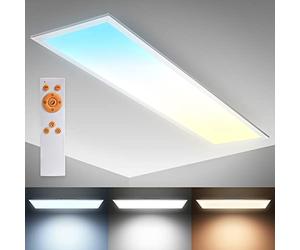 B.K.Licht LED Panel I plafon led techo de 24W I CCT Temperatura de color controlable I Regulable I Mando a distancia I 100 х 25cm I Lámpara de techo I Temporizador I Luz nocturna I Función de memoria