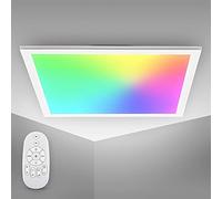 B.K.Licht LED Panel I Temperatura de color ajustable continuamente I 7 colores I Luz de techo ultra plana I Regulable I Mando a distancia I 450x450x42mm I plafon led techo