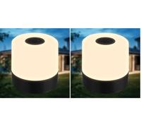 B.K.Licht - Mini Lámpara LED de Sobremesa Inalámbrica IP44 con Tacto, Regulable por Pasos, Batería Recargable, Cable USB-C, Lampara para Mesita, Lampara LED, 7x7Cm, Lamparas a Pilas, Luz, Negro