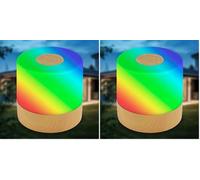 B.K.Licht - Mini Lámpara LED de Sobremesa Inalámbrica IP44 con Tacto, RGB, Regulable por Pasos, Batería Recargable, Cable USB-C, Lampara para Mesita, Lampara LED, 7x7Cm, Lamparas a Pilas, Madera