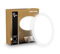 B.K.Licht - Panel LED plano con iluminación indirecta, luz blanco neutro, IP44, plafon led techo baño, lámpara techo, lámpara baño, plafon cucina, 42 x 3 cm, blanco