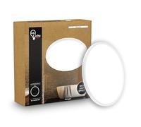 B.K.Licht - Panel LED plano con iluminación indirecta, luz blanco neutro, IP44, plafon led techo baño, lámpara techo, lámpara baño, plafon cucina, 24 x 3 cm, blanco