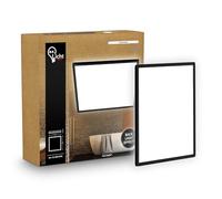 B.K.Licht - Panel LED plano con iluminación indirecta, luz blanco neutro, IP44, plafon led techo baño, lámpara techo, lámpara baño, plafon cucina, 24 x 24 x 3 cm, negro