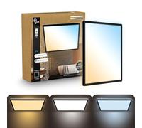 B.K.Licht - Panel LED plano con mando a distancia, regulable, iluminación indirecta, CCT ajustable de luz cálida a luz diurna, IP44, plafon led techo baño, lámpara techo, salón, 42x42 x3 cm, negro