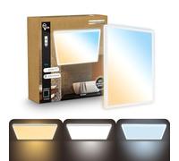 B.K.Licht - Panel LED plano con mando a distancia, regulable, iluminación indirecta, CCT ajustable de luz cálida a luz diurna, IP44, plafon led techo baño, lámpara techo, salón, 42x42 x3 cm, blanco