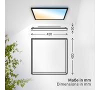 B.K. Licht Panel LED Shallow Remote CCT, 42 x 42 cm, negro, retroiluminación