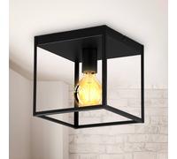 B.K. Licht Plafón Indu, negro, angular, 1 luz, E27
