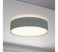 B.K.Licht - Lámpara de techo textil, Pantalla de tela, Fácil de montar, Plafon Techo Luz suave, 2 Casquillos E27 Max 40W, elegante Plafon Techo Dormitorio, Cocina, Salón, Ø 38cm, Sin bombilla, Gris