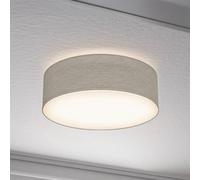 B.K. Licht Plafón Litora, gris topo, Ø 30 cm, textil, E27