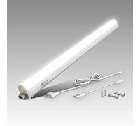 B.K.Licht - Barra LED, Luz Blanca neutra, 57,3x2,2x3 cm, Interruptor de Luz, 8W, 4000K, 700 Lum, LED Cocina, Luces LED Cocina, Luz LED Adhesiva, LED Cocina Bajo Mueble, Luz LED Armario, Blanco