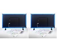 B.K.Licht Set de tira LED para retroiluminación de televisor I 2 metros I incluye puerto USB I Tira LED para PC y TV, incluye mando a distancia I 16 colores (Paquete de 2)