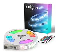 B.K.Licht - Tira LED USB de 3 m con mando a distancia, multicolor RGB, regulable, tirar, listón, decoración de habitaciones, videojuegos, cinta de luz, 300 x 0,2 x 1 cm, color blanco, interior